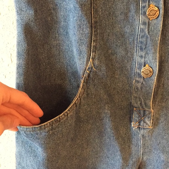 90s Vintage Highway Denim Jean Button Down Romper - Picture 9 of 16